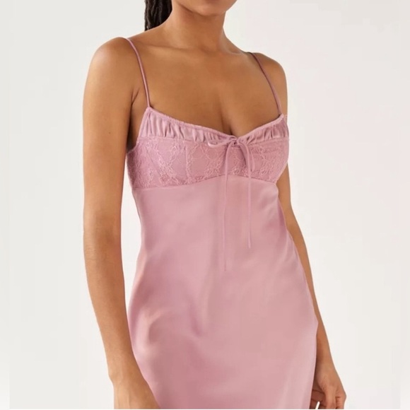 Urban Outfitters Perrie Lace-Inset Slip Dress Women’s Size Small Mauve Pink - Picture 1 of 16